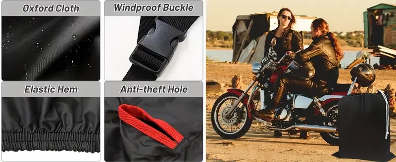 Prelata husa neagra cu puf argintiu interior moto scuter XL 230cmx125cm­x95